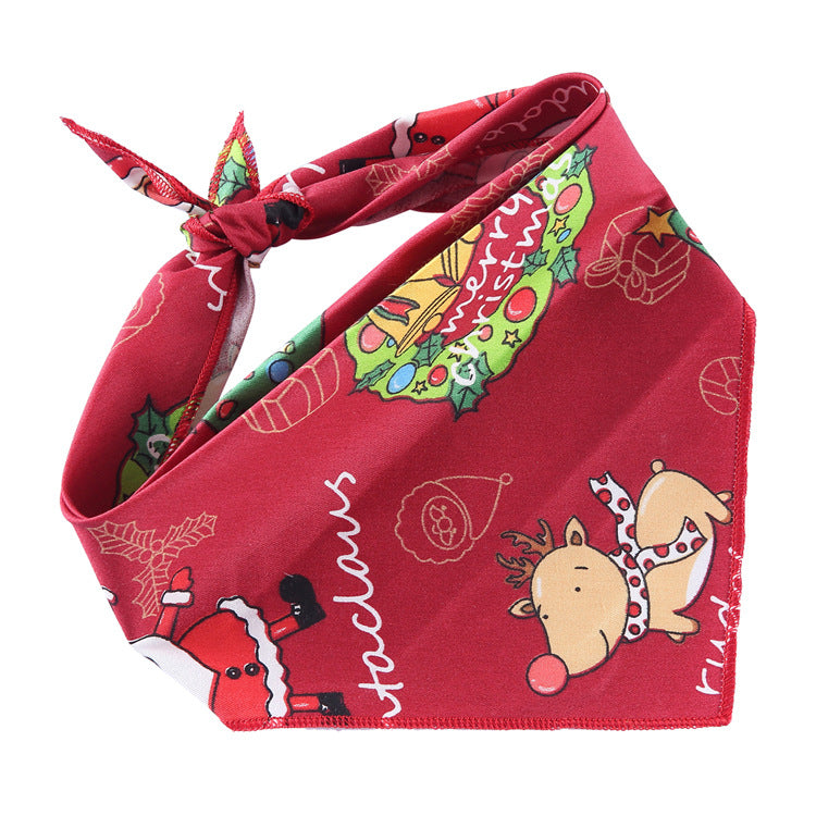 Adjustable Dog Bandana Cotton Pet Neckerchief Cat Triangle Scarf Soft Saliva Towel Small Medium Large Dog Accessories