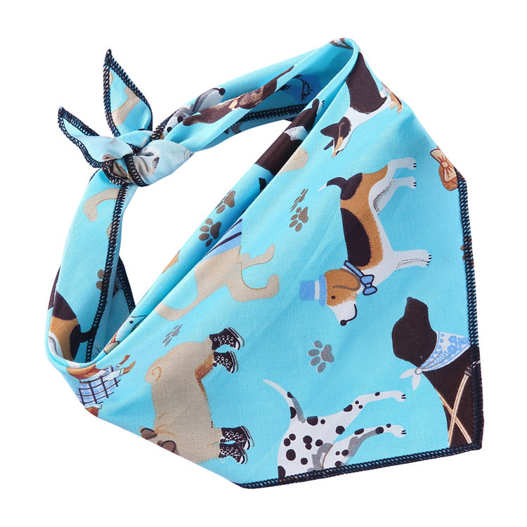 Adjustable Dog Bandana Cotton Pet Neckerchief Cat Triangle Scarf Soft Saliva Towel Small Medium Large Dog Accessories